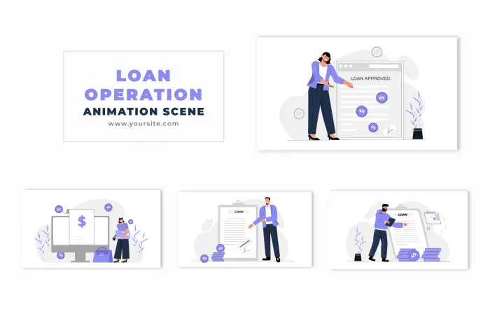 Loan Operation Concept Flat Vector Animation Scene